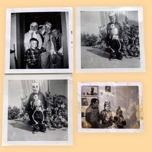 4 Vintage Real Halloween Photos Photographs Costume Ephemera